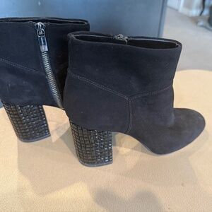 Michael Kors - black suede ankle boot with crystal block heel